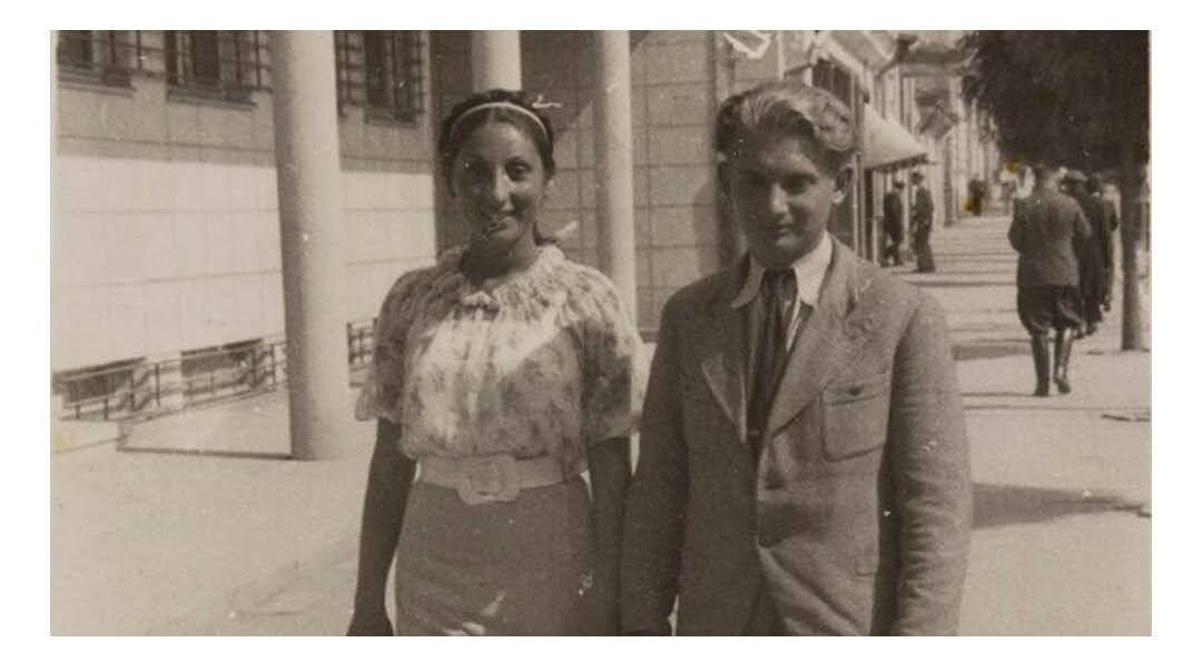 A couple on a Rivne street in the 1930s