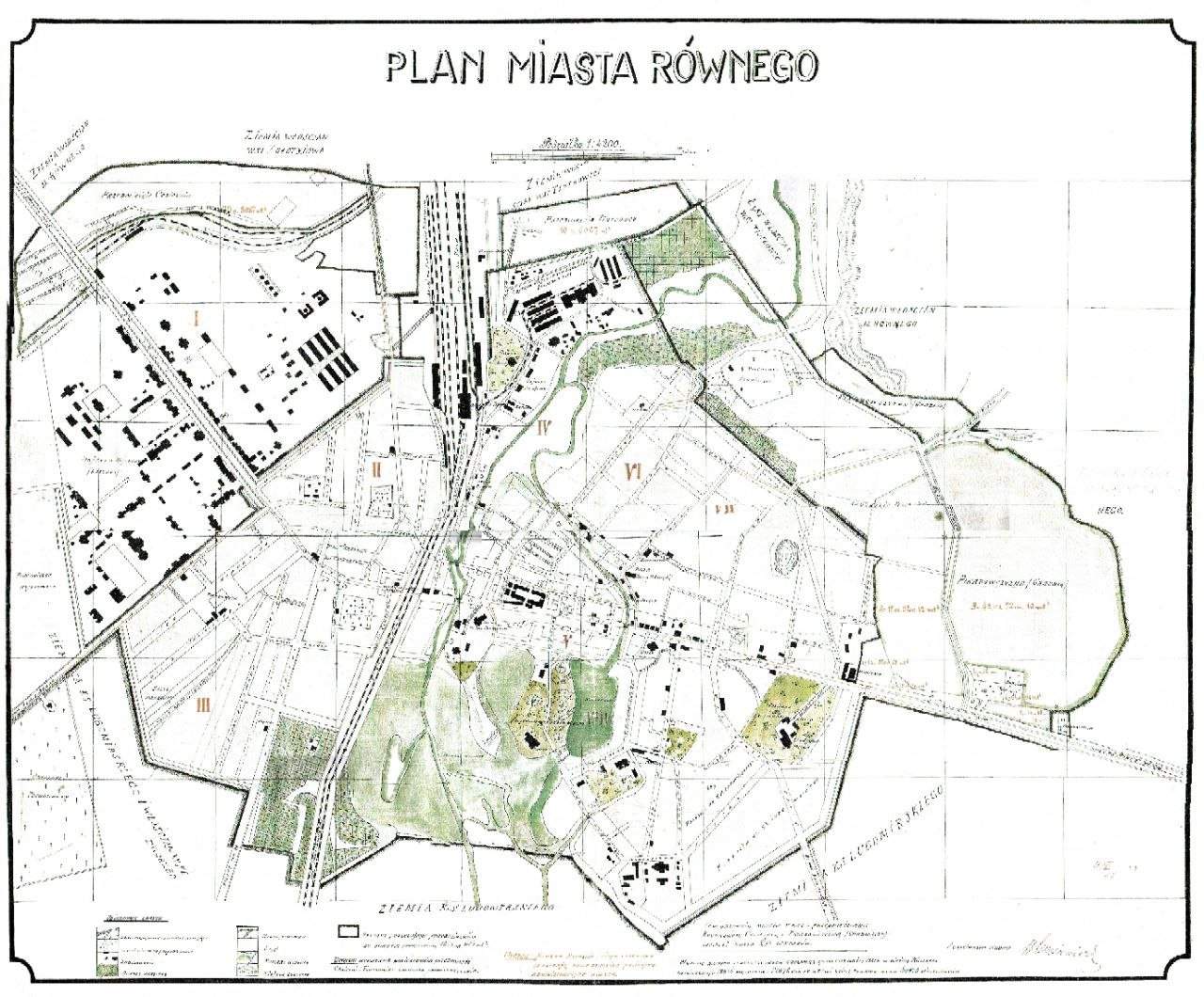 Historical plan of the city of Rivne (Równe)